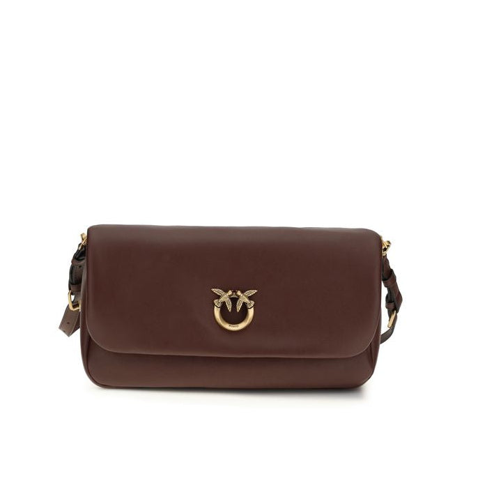 Bolso de hombro Pinko marrón de piel de becerro Bos Taurus