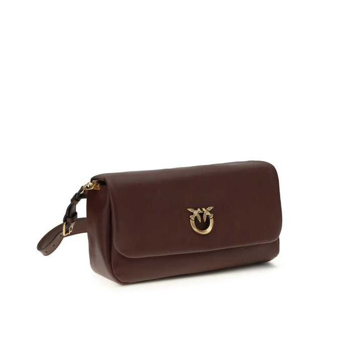 Bolso de hombro Pinko marrón de piel de becerro Bos Taurus