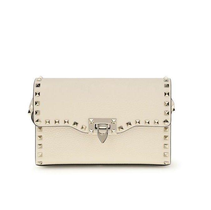 Bolso bandolera Valentino Garavani Bos Taurus de piel de becerro beige