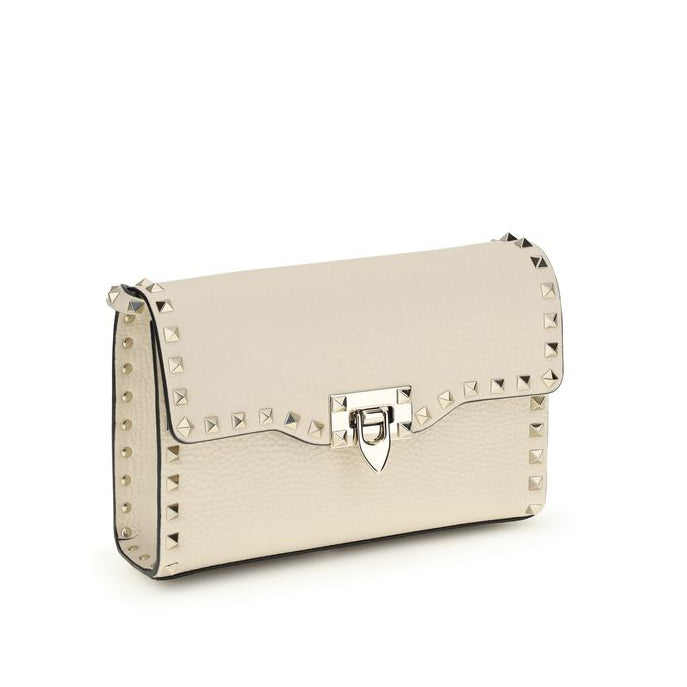 Bolso bandolera Valentino Garavani Bos Taurus de piel de becerro beige