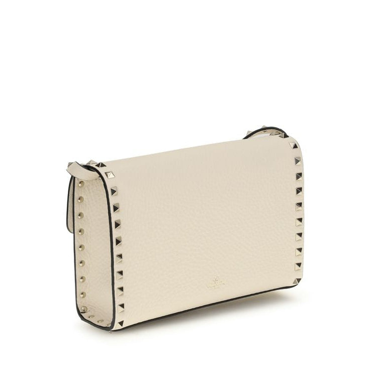 Bolso bandolera Valentino Garavani Bos Taurus de piel de becerro beige