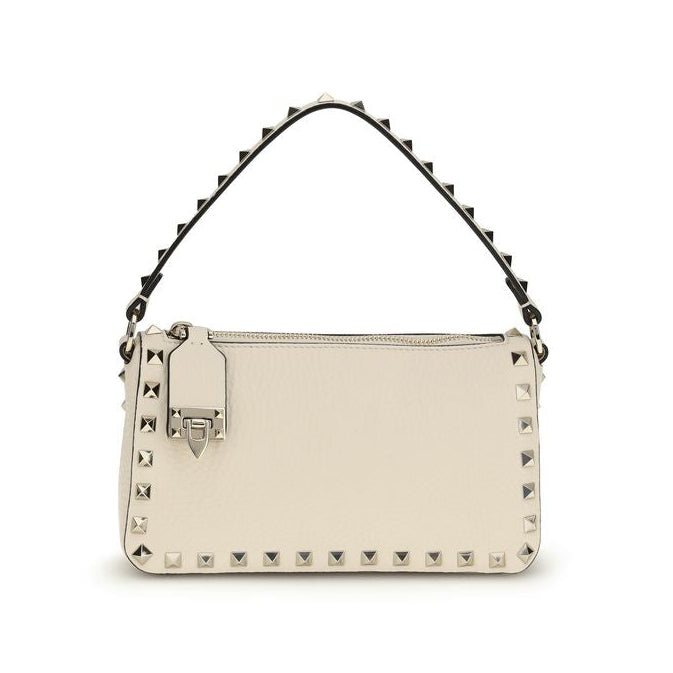 Sac bandoulière Bos Taurus en cuir de veau beige Valentino Garavani