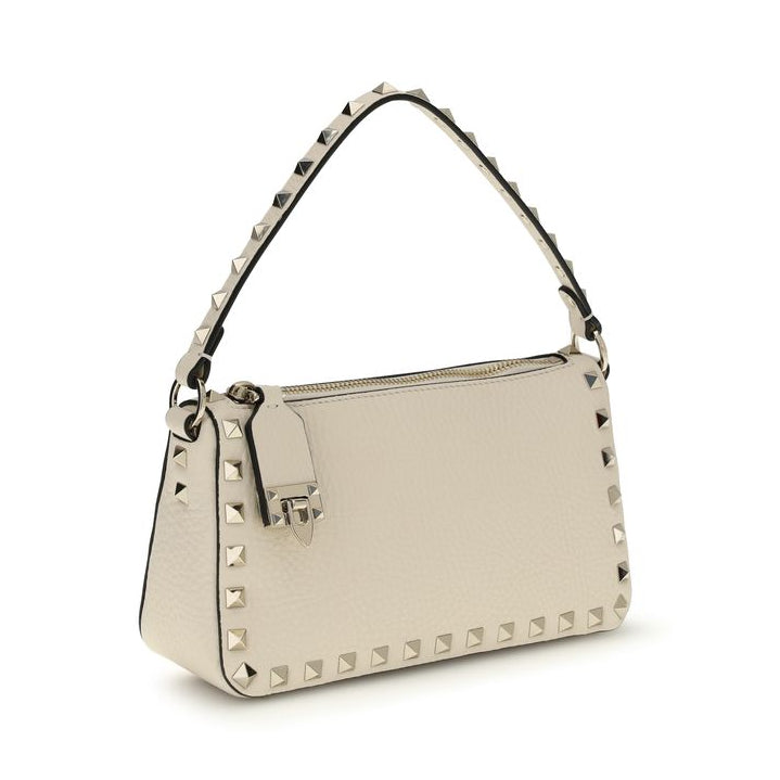Sac bandoulière Bos Taurus en cuir de veau beige Valentino Garavani