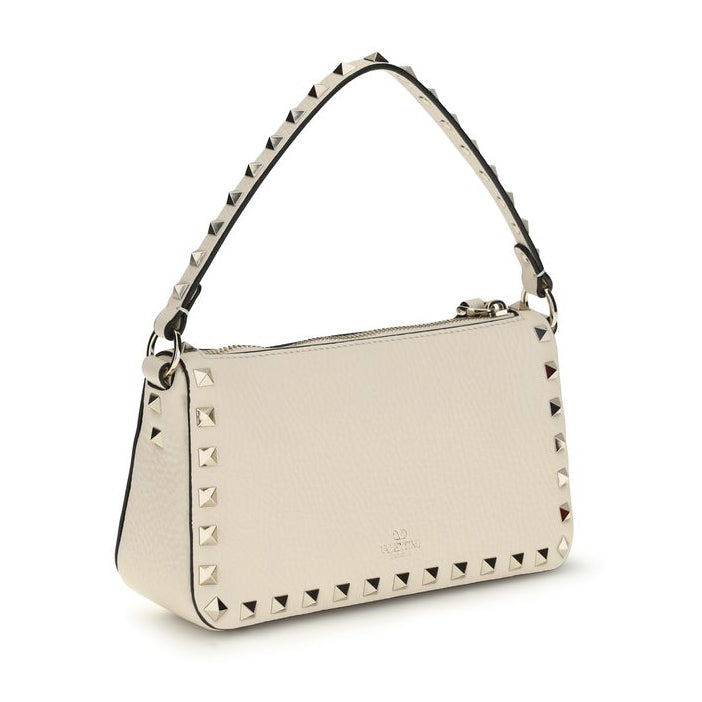 Sac bandoulière Bos Taurus en cuir de veau beige Valentino Garavani