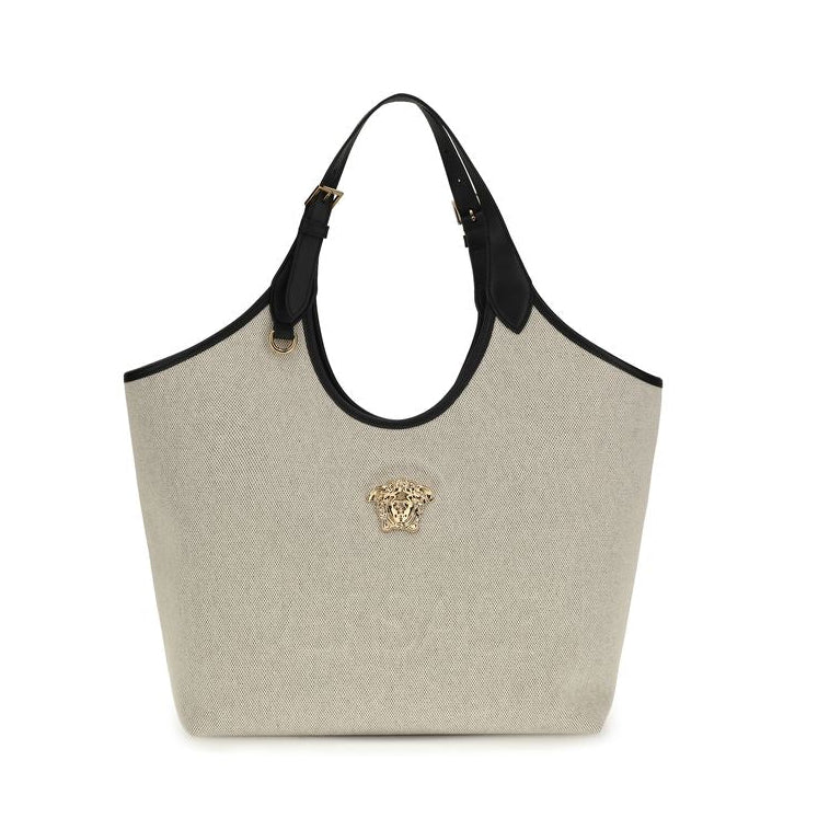 Versace Beige Cotton Tote Bag