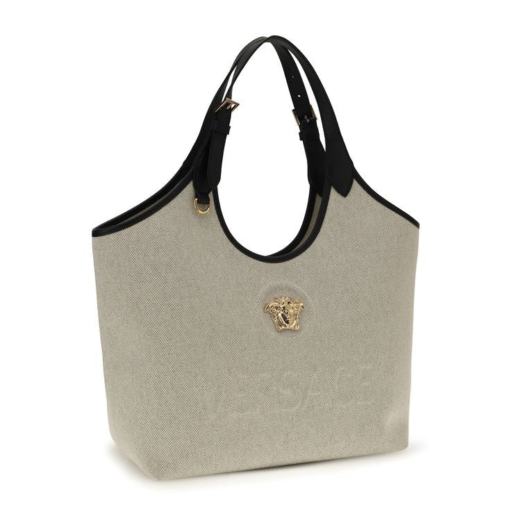 Versace Beige Cotton Tote Bag