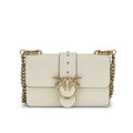 Sac bandoulière Bos Taurus en cuir de veau beige Pinko