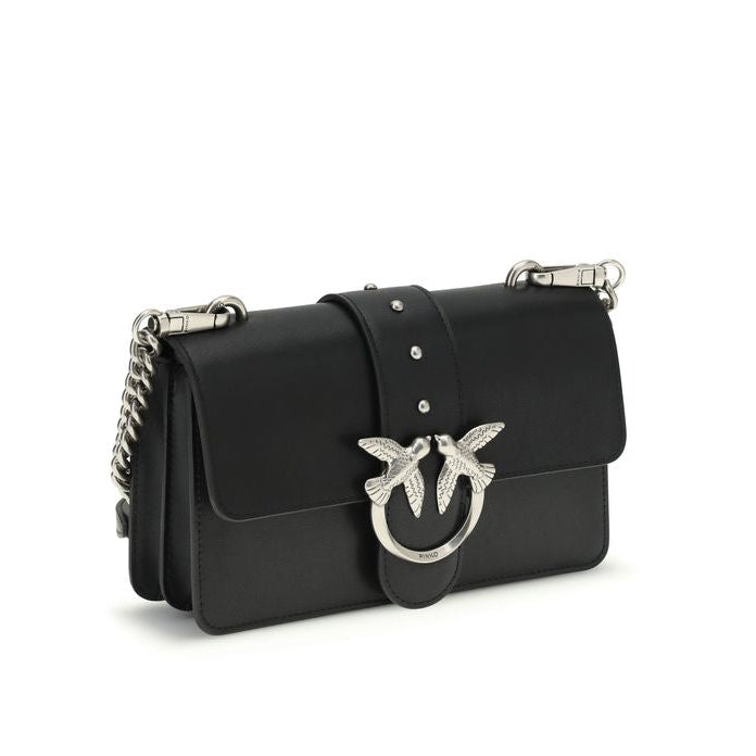 Bolso de hombro Pinko Bos Taurus de piel de ternera negra