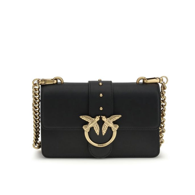Sac bandoulière Bos Taurus en cuir de veau noir pinko