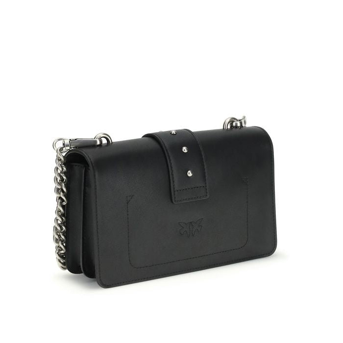 Bolso de hombro Pinko Bos Taurus de piel de ternera negra