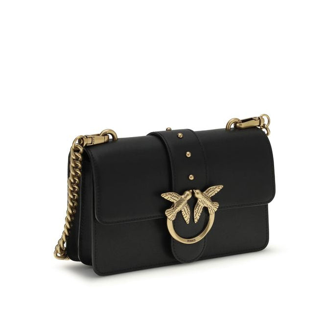 Sac bandoulière Bos Taurus en cuir de veau noir pinko
