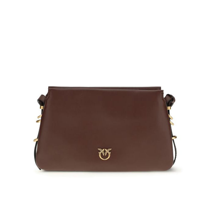 Sac bandoulière Bos Taurus en cuir de veau marron Pinko