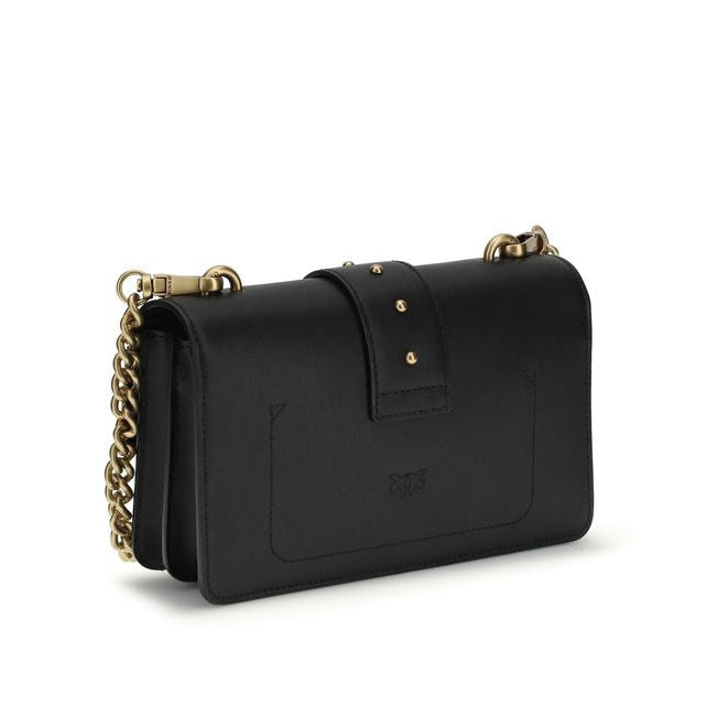 Sac bandoulière Bos Taurus en cuir de veau noir pinko