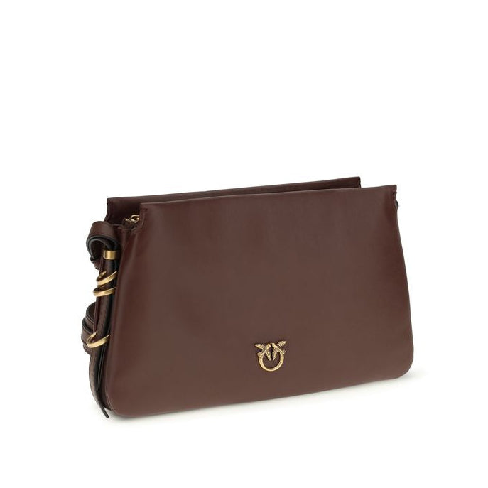Sac bandoulière Bos Taurus en cuir de veau marron Pinko