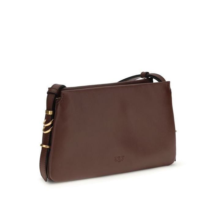 Sac bandoulière Bos Taurus en cuir de veau marron Pinko
