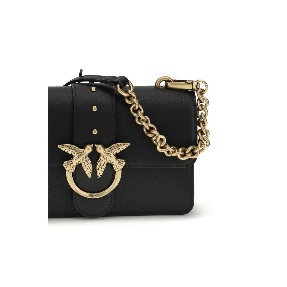Sac bandoulière Bos Taurus en cuir de veau noir pinko