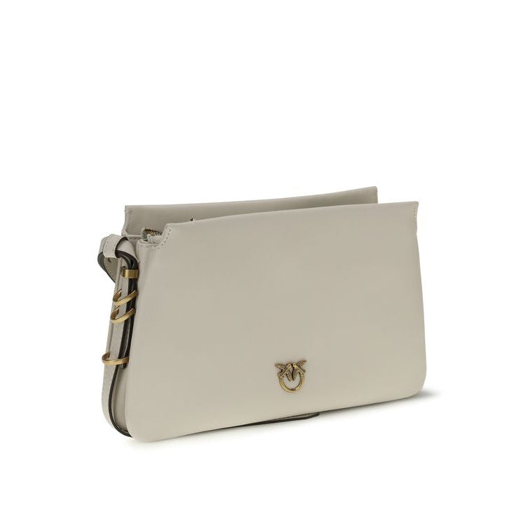 Sac bandoulière Bos Taurus en cuir de veau blanc Pinko