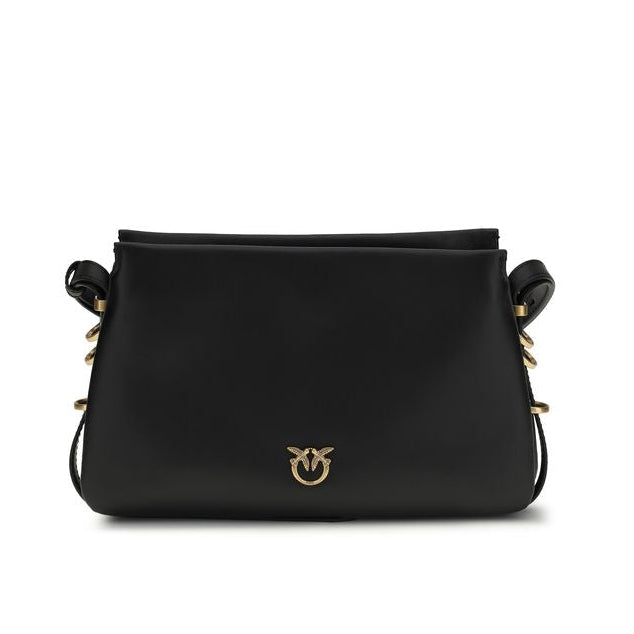 Sac bandoulière Bos Taurus en cuir de veau noir Pinko
