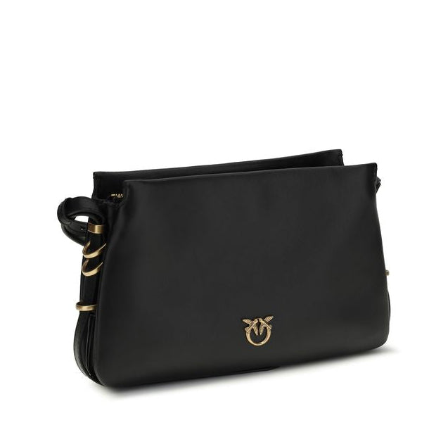 Sac bandoulière Bos Taurus en cuir de veau noir Pinko