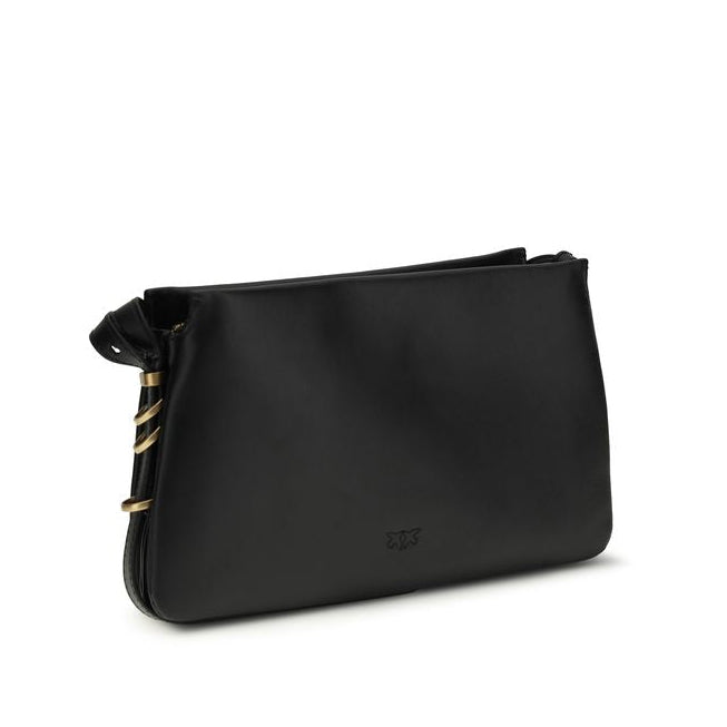 Sac bandoulière Bos Taurus en cuir de veau noir Pinko