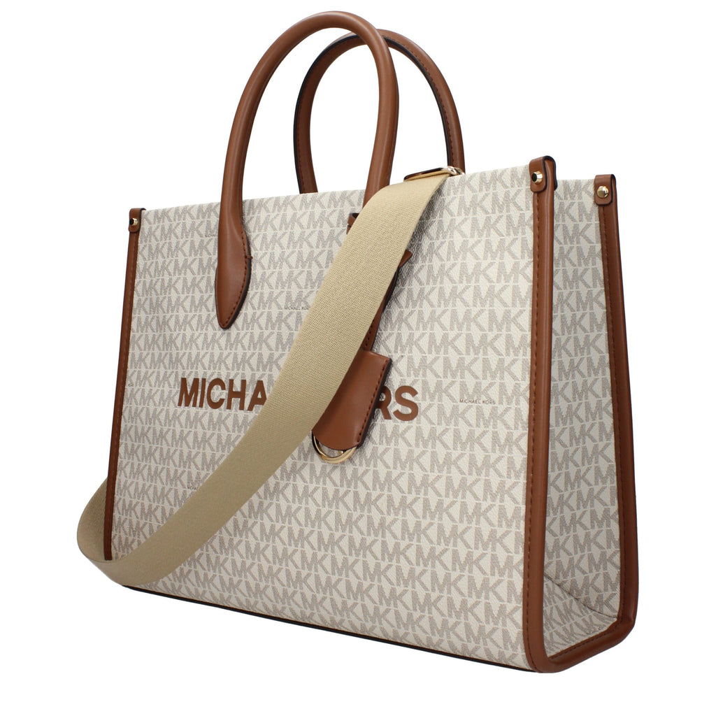 Bolso tote de tela beige Michael Kors