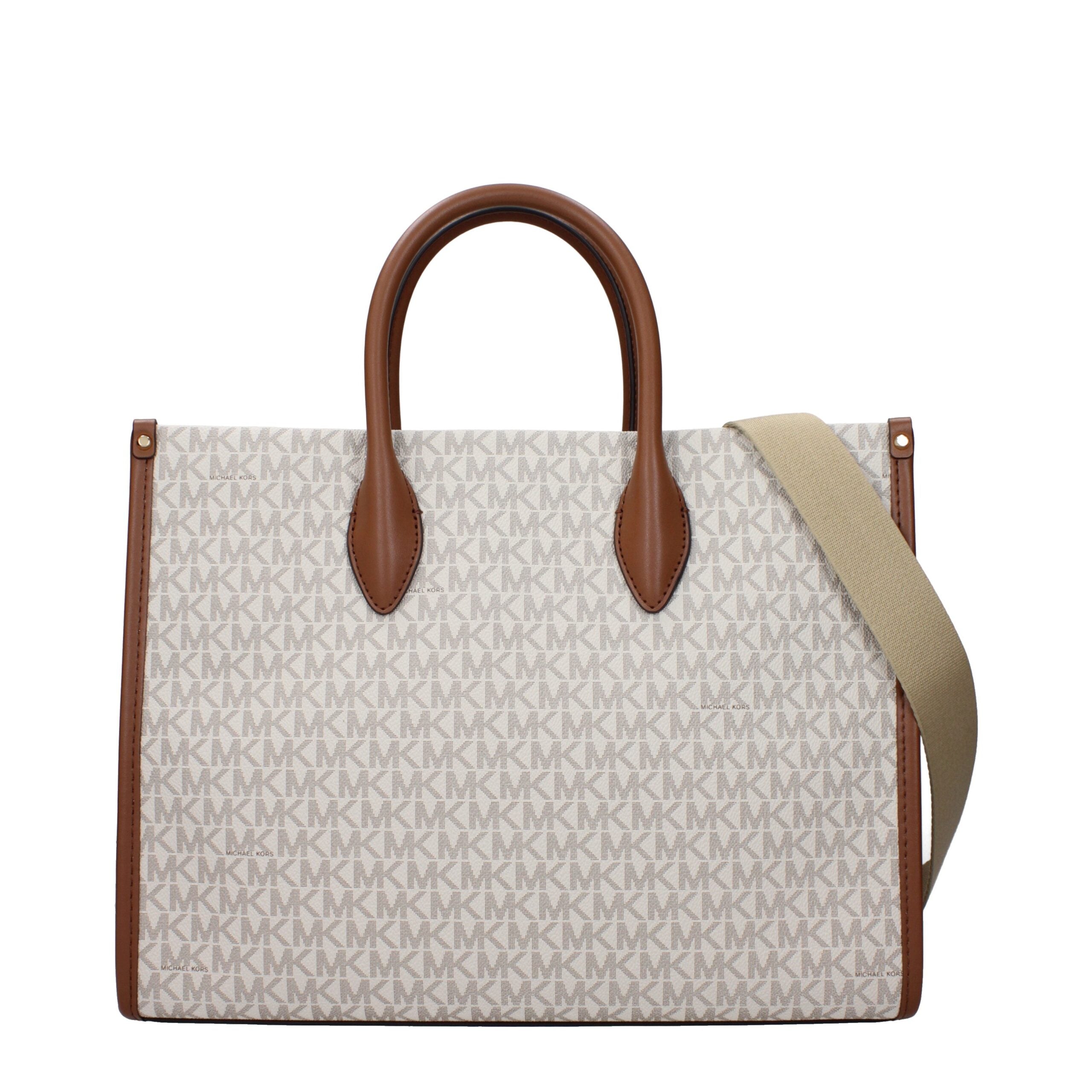 Bolso tote de tela beige Michael Kors