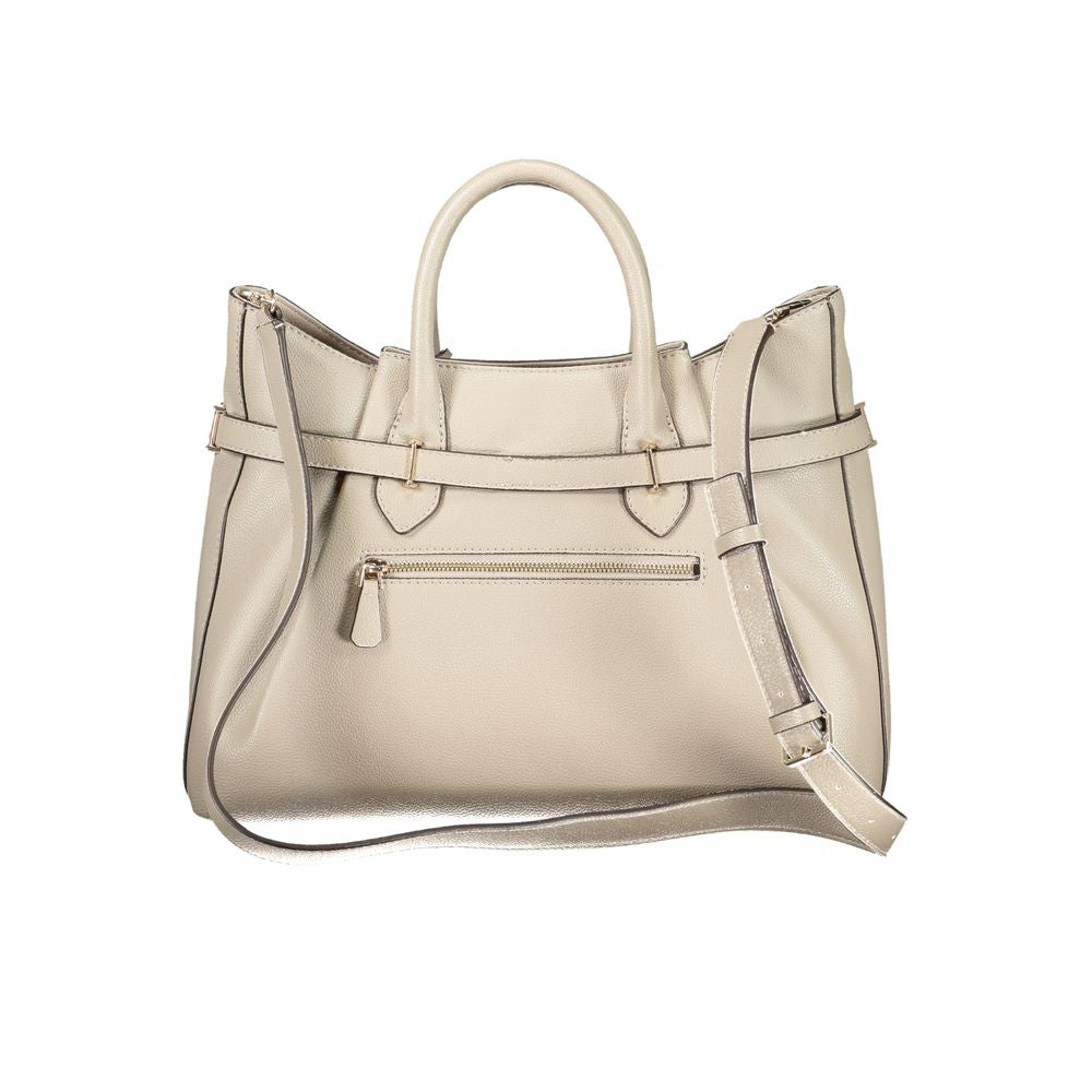 Sac à main en polyuréthane beige Guess