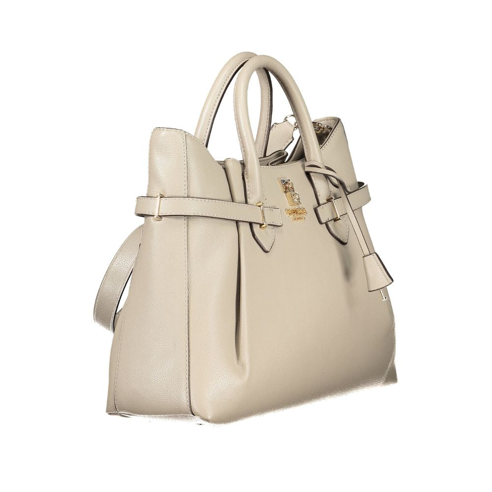 Sac à main en polyuréthane beige Guess