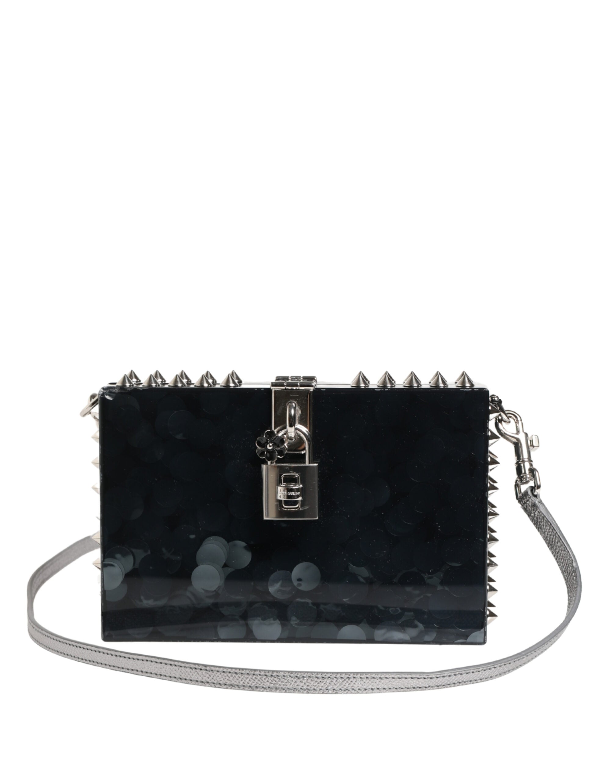 Pochette DOLCE BOX en plexiglas acrylique noir clouté