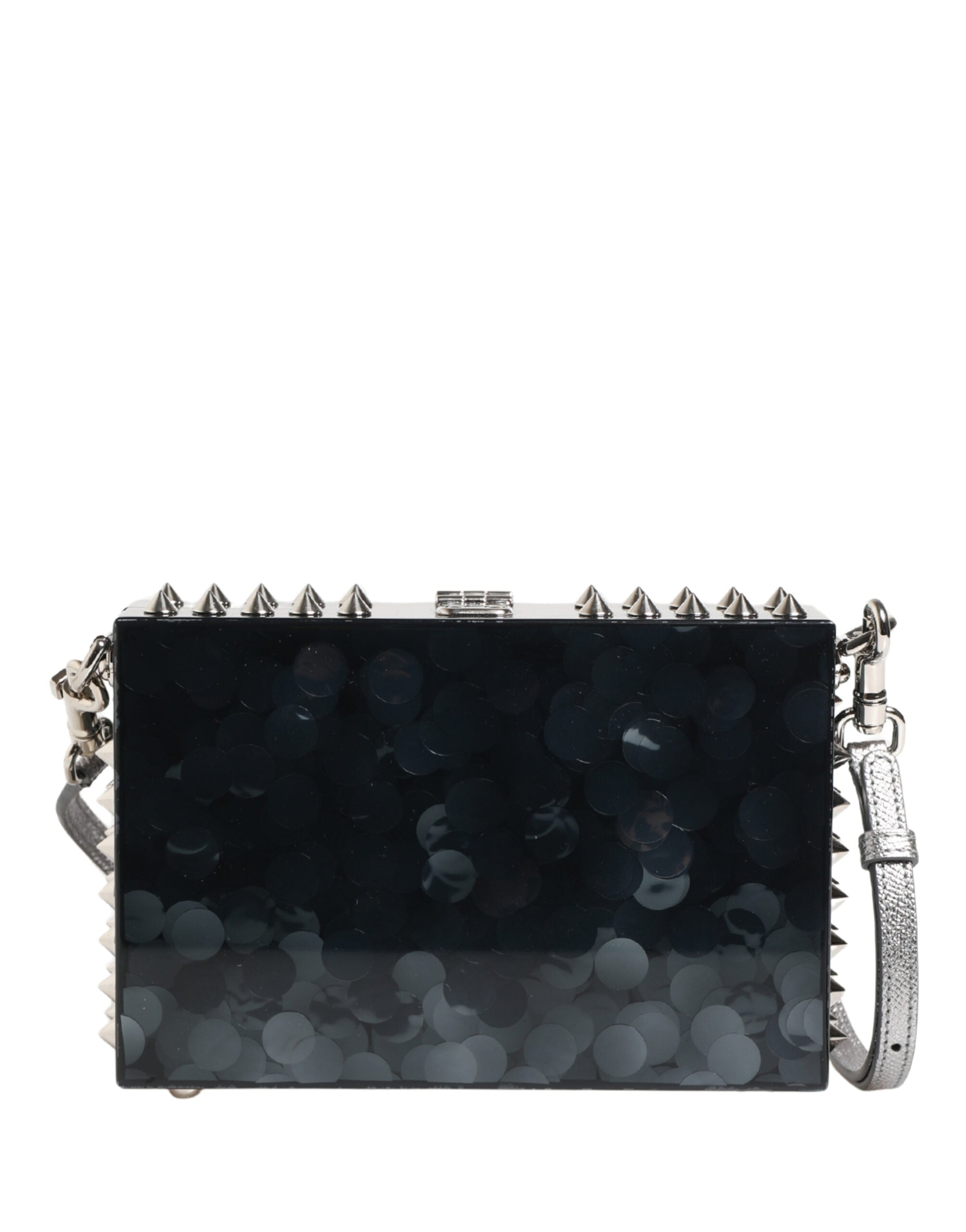 Pochette DOLCE BOX en plexiglas acrylique noir clouté