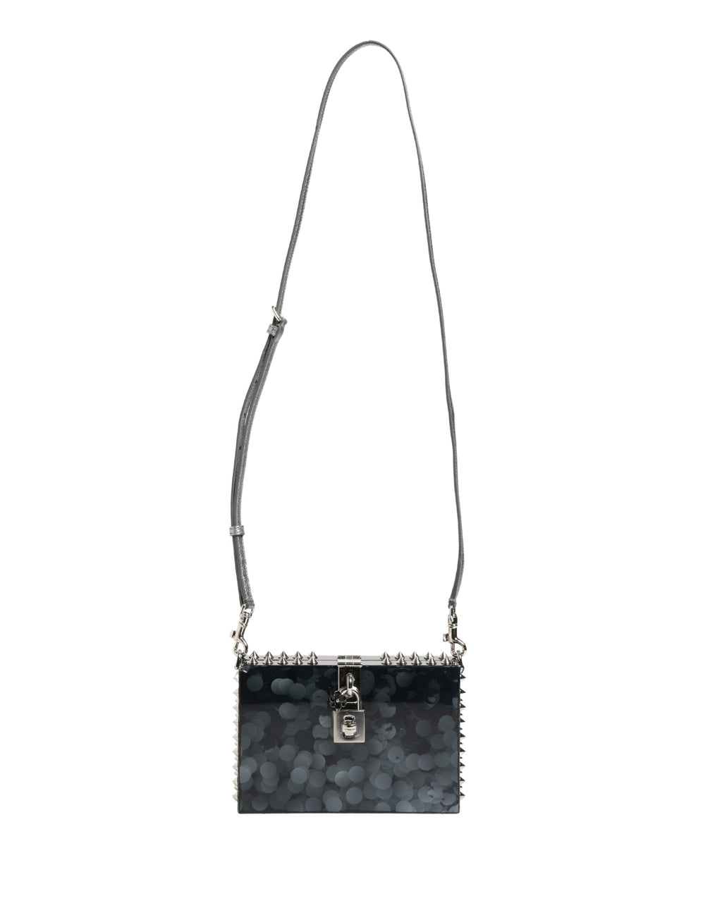 Pochette DOLCE BOX en plexiglas acrylique noir clouté