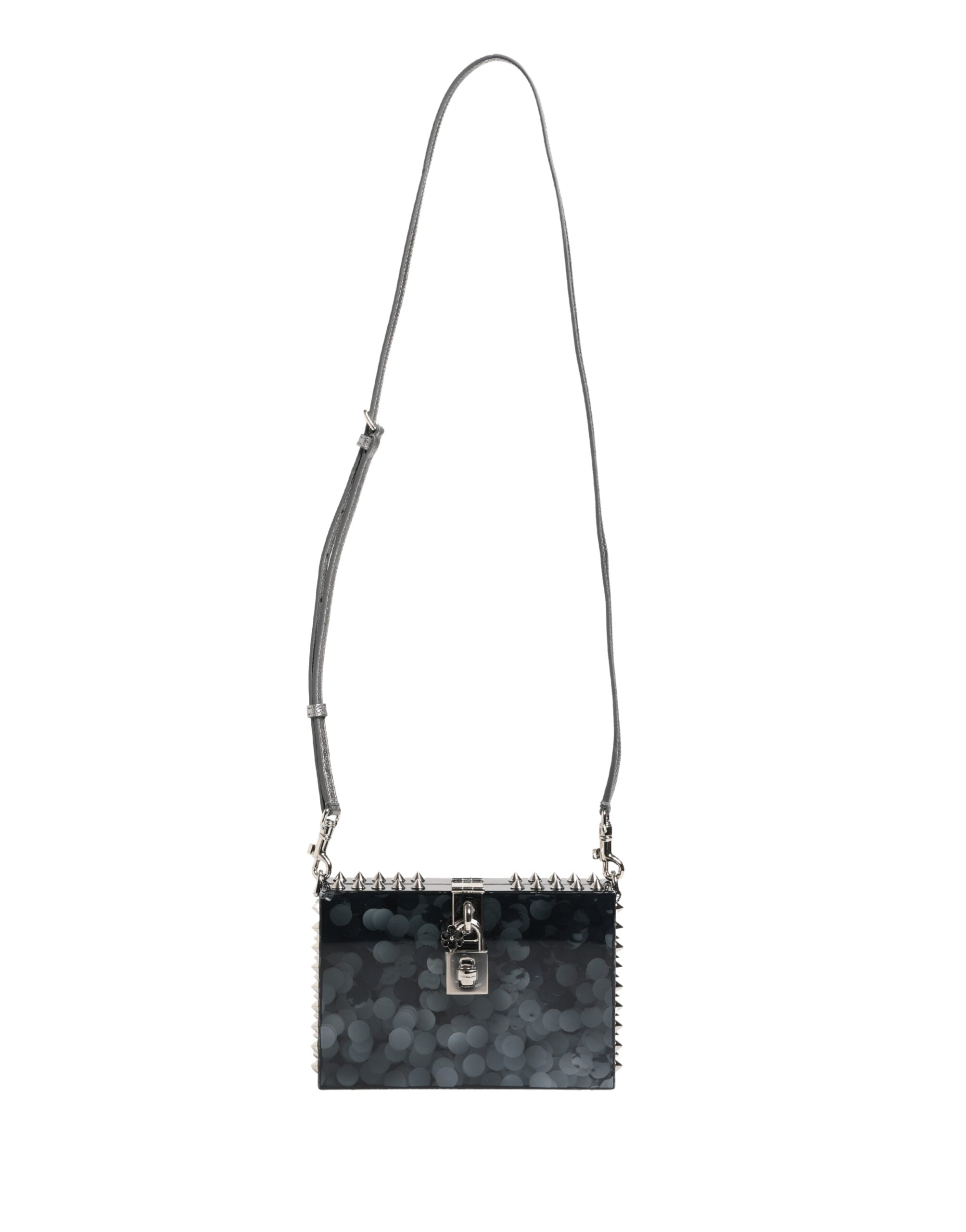 Pochette DOLCE BOX en plexiglas acrylique noir clouté