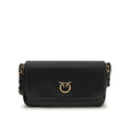 Bolso de hombro Pinko Bos Taurus de piel de ternera negra