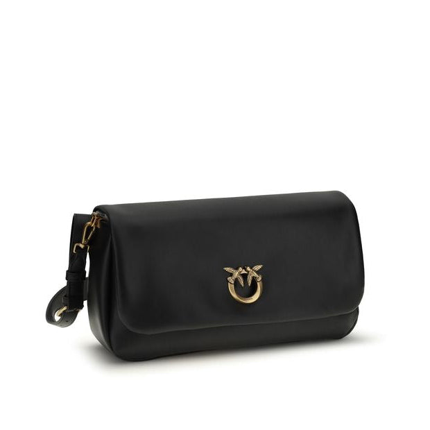 Bolso de hombro Pinko Bos Taurus de piel de ternera negra