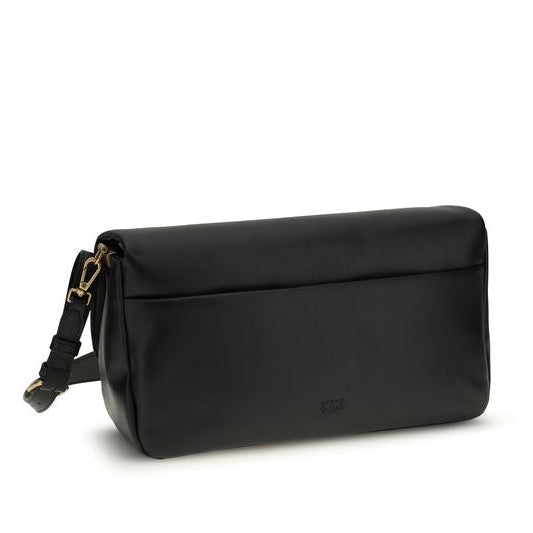 Bolso de hombro Pinko Bos Taurus de piel de ternera negra