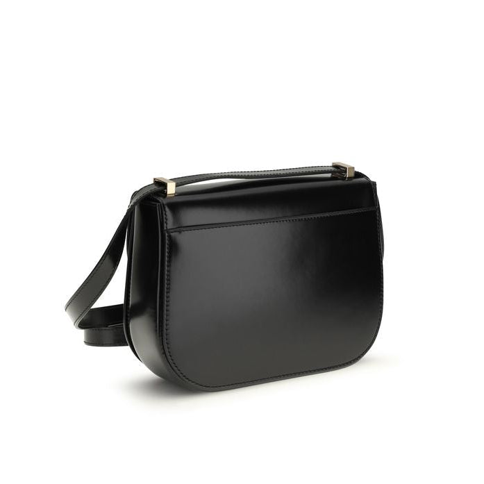 Sac bandoulière Bos Taurus en cuir de veau noir Ferragamo