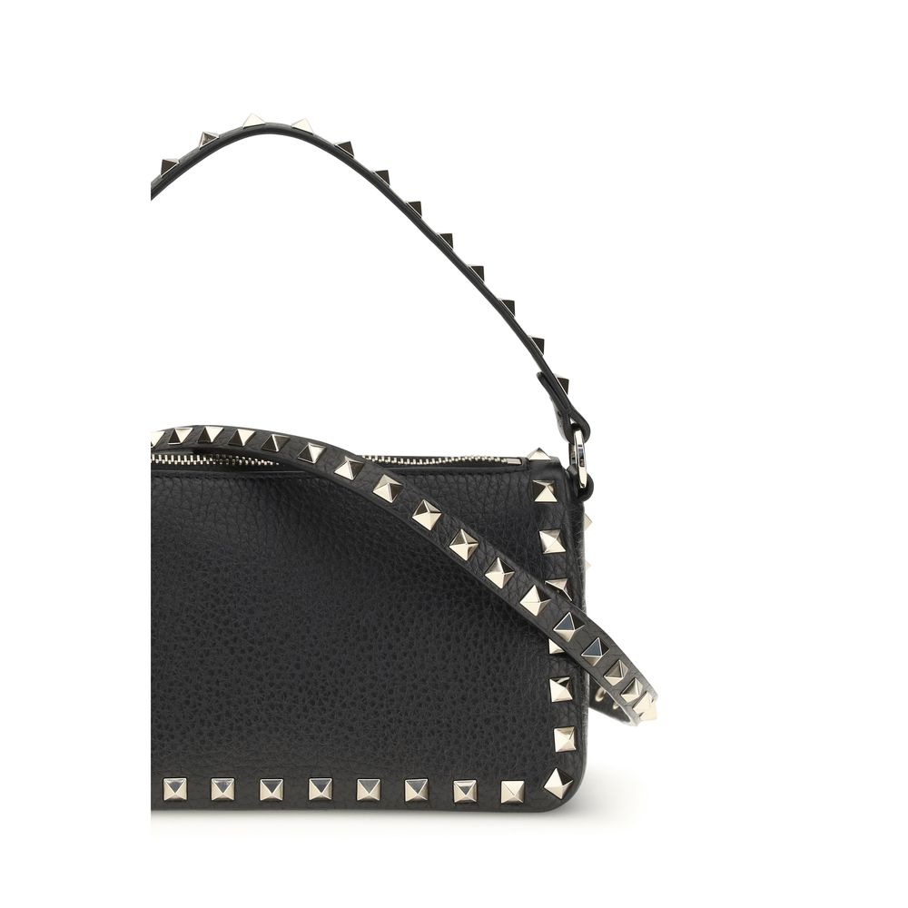 Sac bandoulière Bos Taurus en cuir de veau noir Valentino Garavani