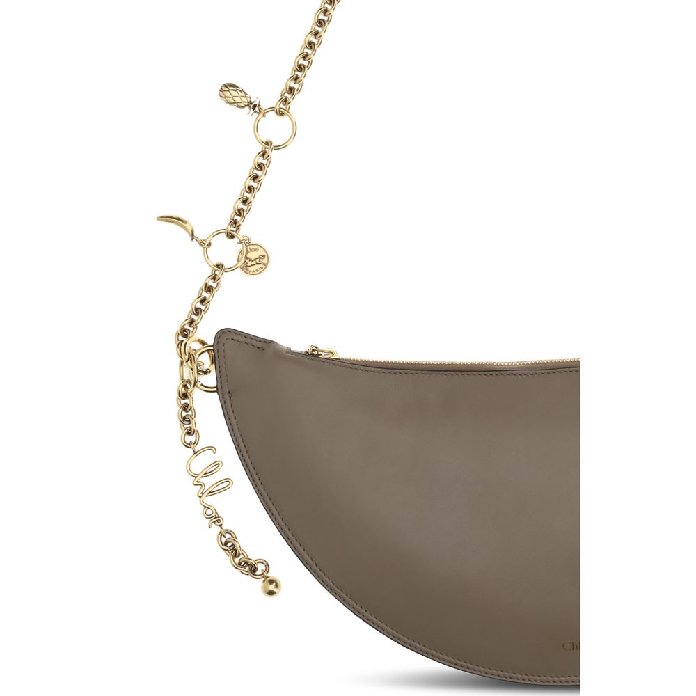 Sac bandoulière Bos Taurus en cuir de veau gris Chloé