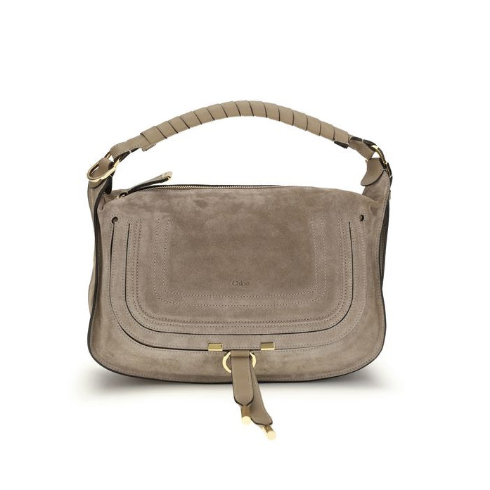 Sac bandoulière Bos Taurus en cuir de veau beige Chloé