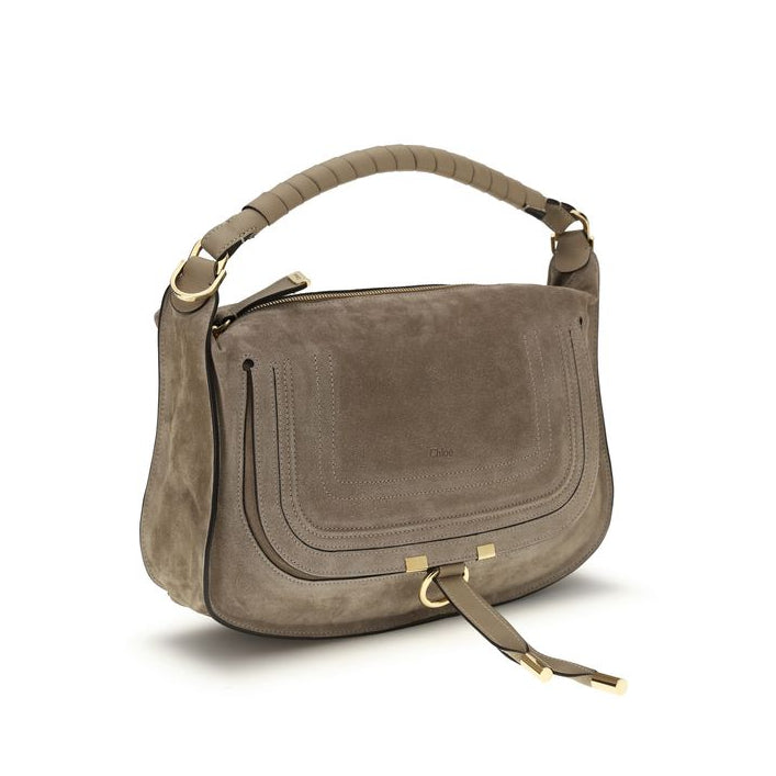 Sac bandoulière Bos Taurus en cuir de veau beige Chloé