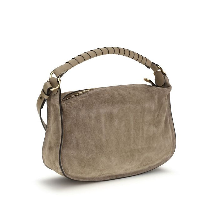 Sac bandoulière Bos Taurus en cuir de veau beige Chloé