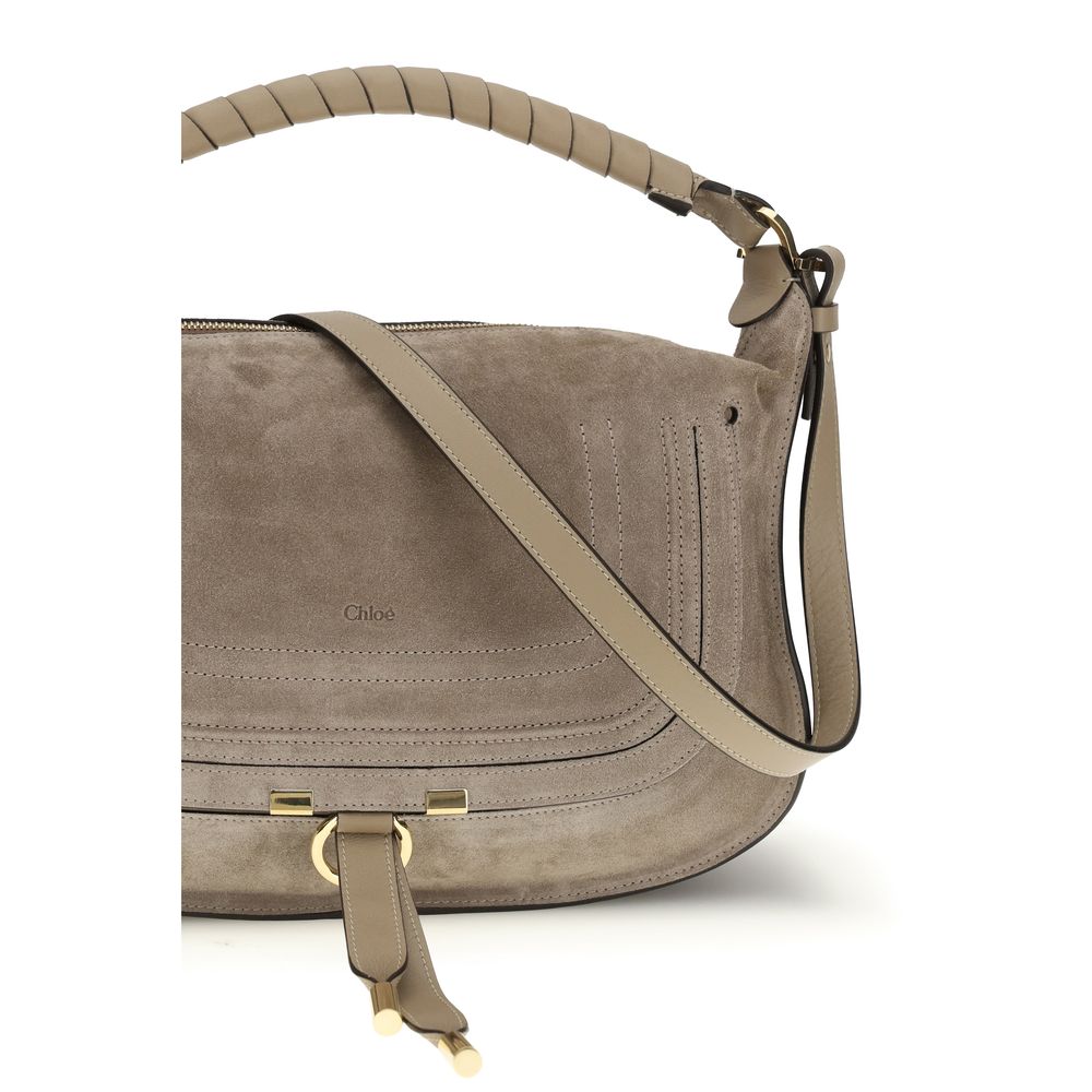 Sac bandoulière Bos Taurus en cuir de veau beige Chloé