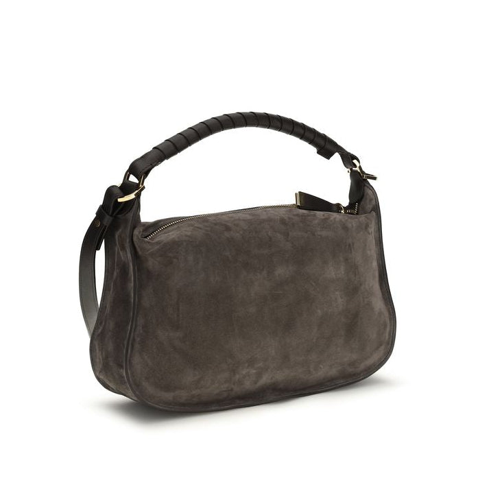 Sac bandoulière Bos Taurus en cuir de veau marron Chloé