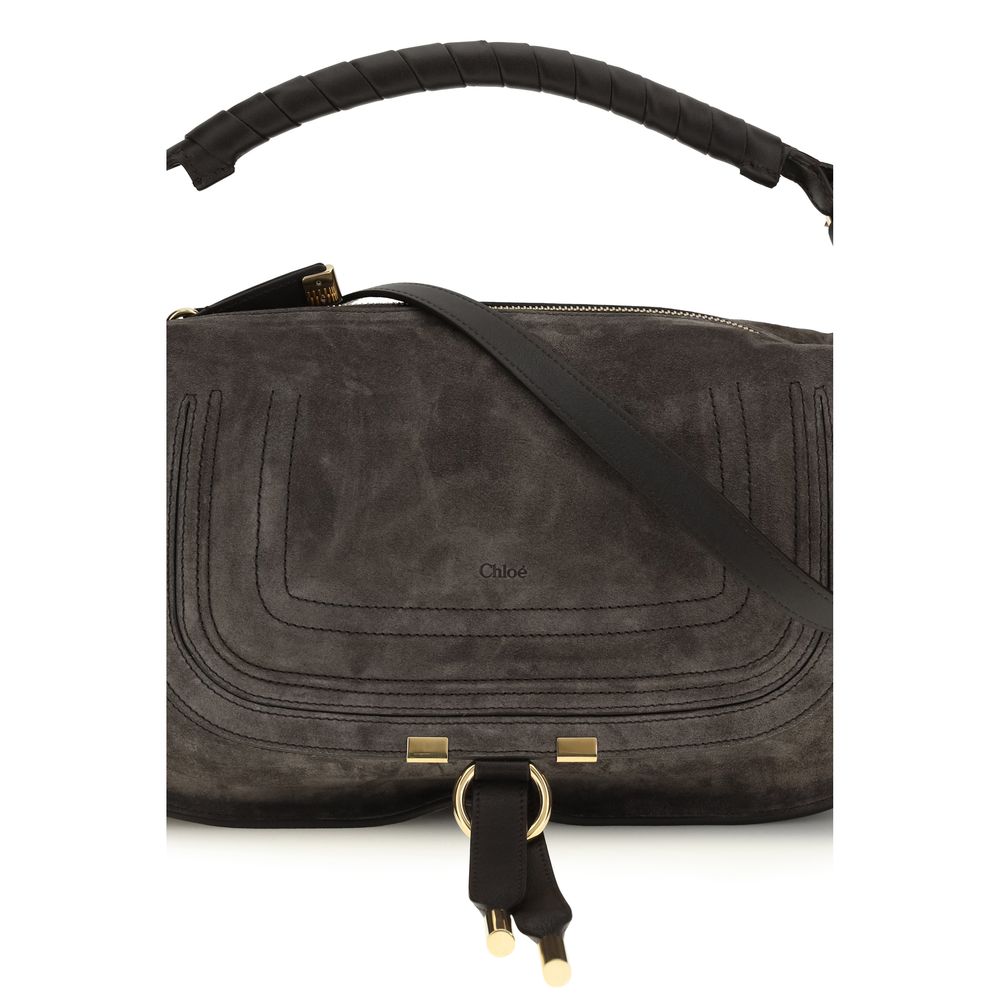 Sac bandoulière Bos Taurus en cuir de veau marron Chloé