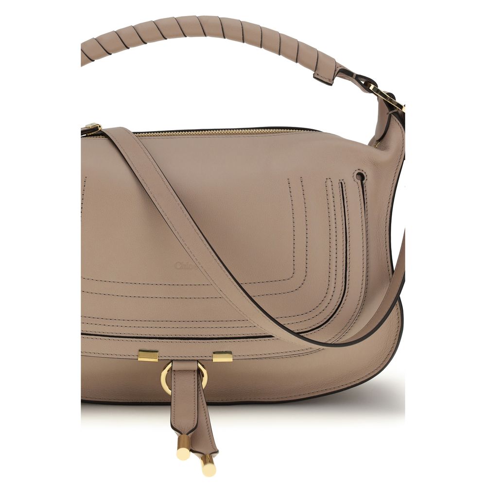 Sac bandoulière Bos Taurus en cuir de veau gris Chloé