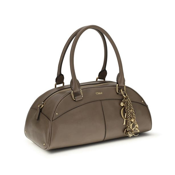 Bolso de mano Chloé de piel de becerro gris Bos Taurus