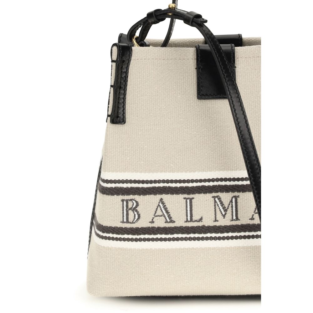 Sac seau en coton beige Balmain