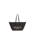 Cabas en raphia noir Balmain