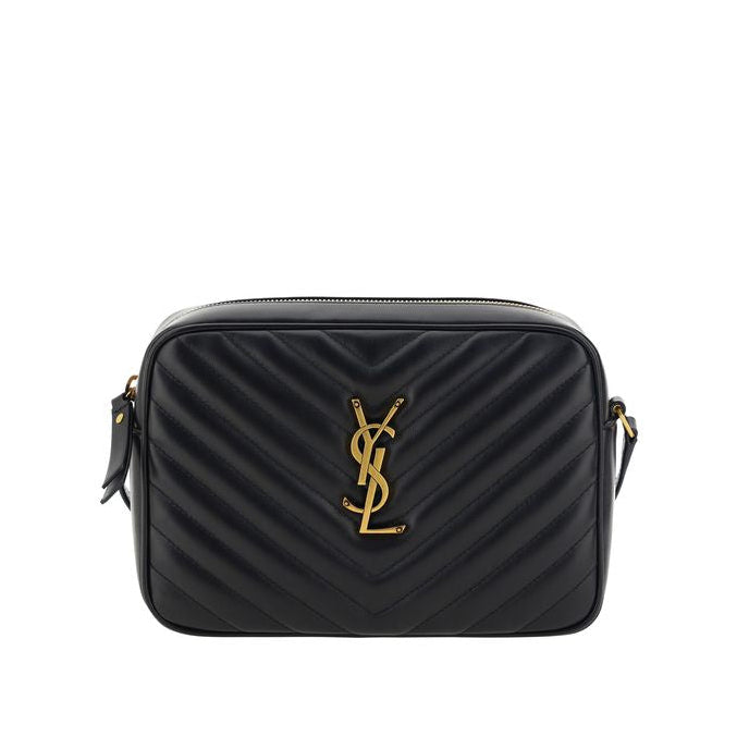 Sac bandoulière Bos Taurus en cuir de veau noir Saint Laurent