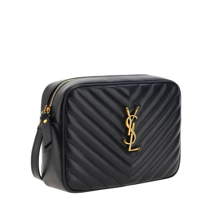 Sac bandoulière Bos Taurus en cuir de veau noir Saint Laurent